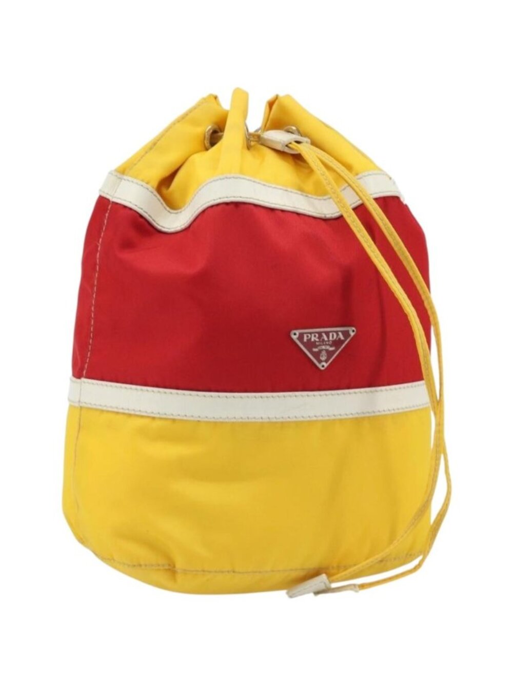 PRADA Pouch Nylon Yellow Silver